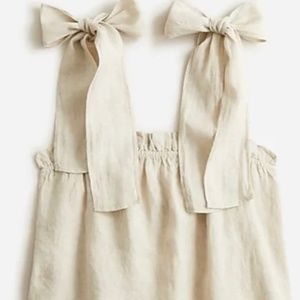 J. Crew 100% Linen Tie Shoulder Tank